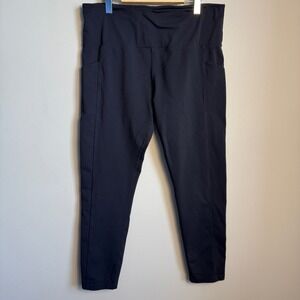 Tuff Athletics Women Black High Rise Leggings Pockets Workout Yoga Pants XXL